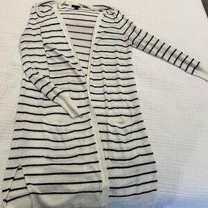 Halogen Black and White Striped Cardigan